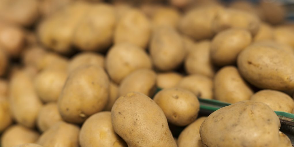 Potatoes at the market place, close up