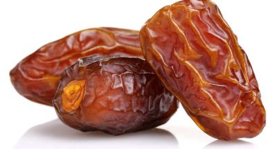 Dried date fruit isolated on white background